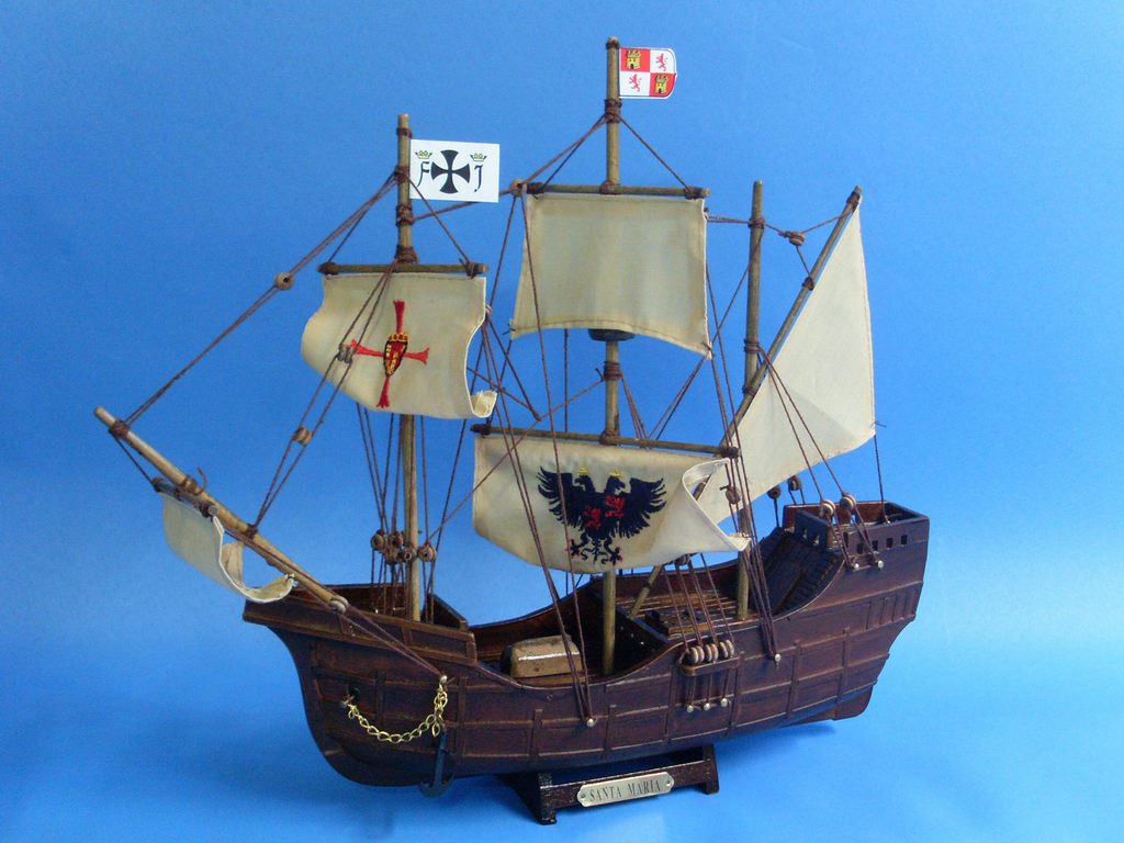 Wooden Santa Maria Limited Tall Model Ship 14""