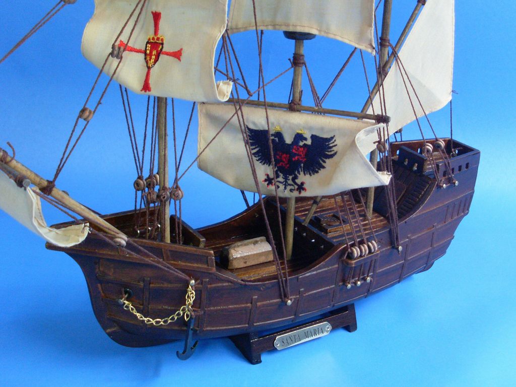 Wooden Santa Maria Limited Tall Model Ship 14""