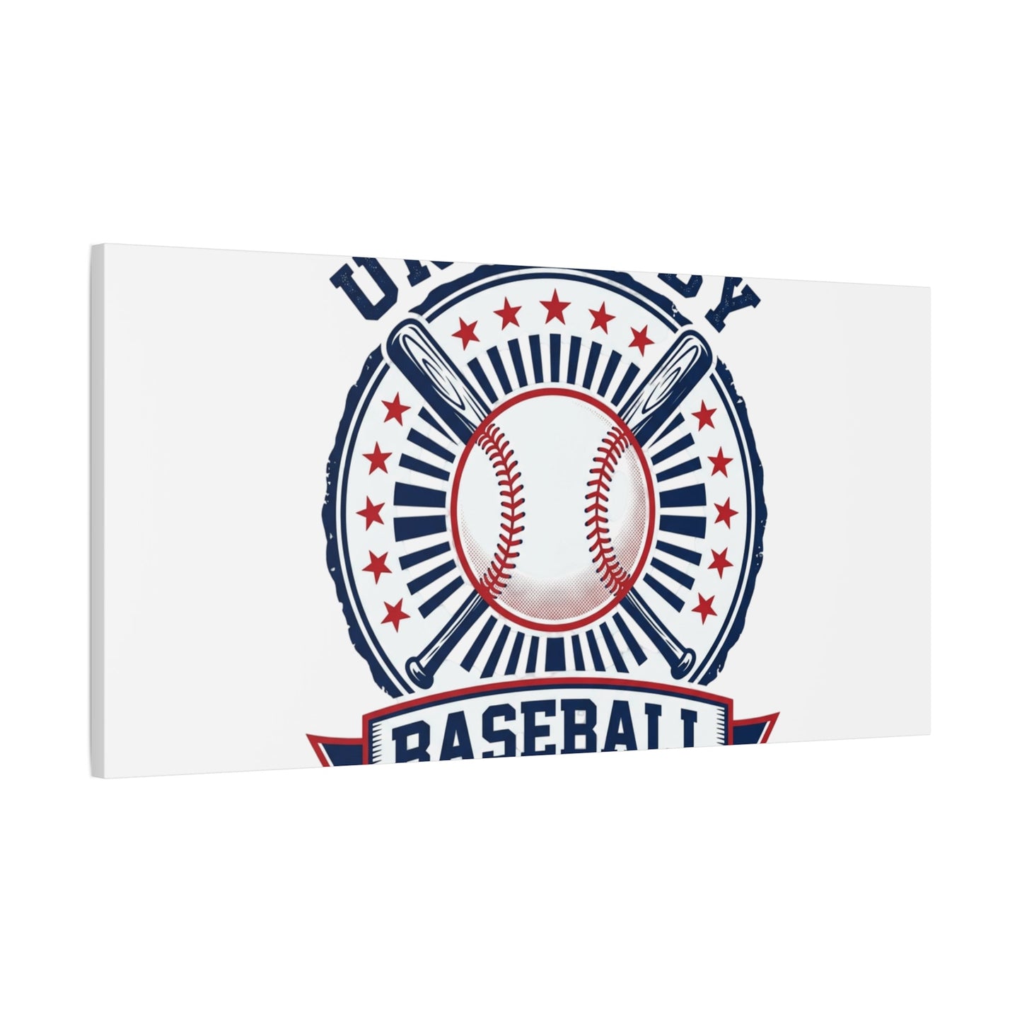 United by Baseball Canvas | Patriotic Baseball Graphic, Red White Blue Wall Art