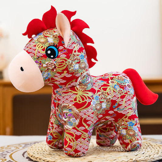 2026 Year of the Horse Plush Doll, 15/20cm Soft Stuffed Animal, Holiday Mascot for Family Home Decoration & New Year Supplies
