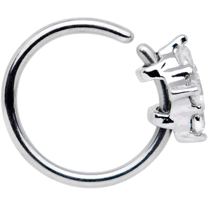 20G 5/16 Clear CZ Gem Cluster Seamless Circular Ring