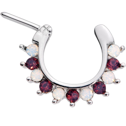 16G 5/16 Deep Red White Cadence Septum Clicker