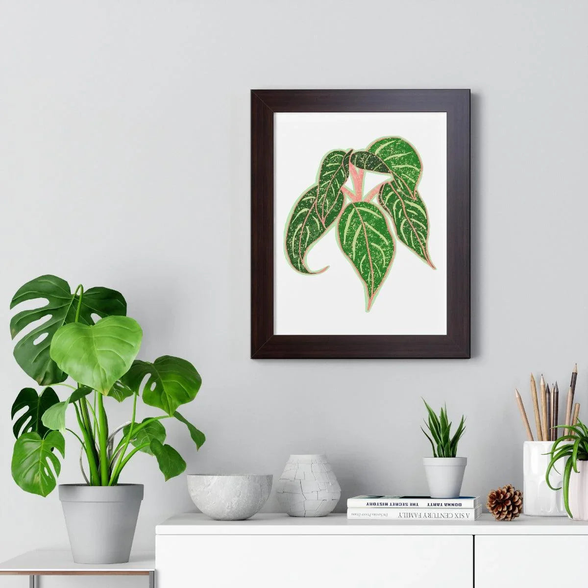 Aglaonema Sparkling Sarah Framed Print – Botanical Wall Art