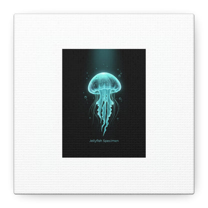 Bioluminescent Jellyfish Art Canvas | Deep Sea Aesthetic, Neon Glow
