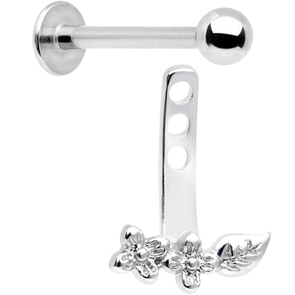 16G 3/8 Leafy Flowers Dangle Cartilage Tragus Helix Piercing