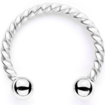 16G 3/8 Teal Faux Opal Twisted Horseshoe Closure Ring Set