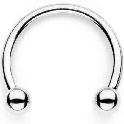 16G 3/8 White Faux Opal Twisted Horseshoe Closure Ring Set