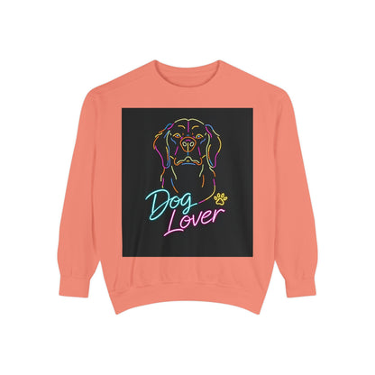 Dog Lover Sweatshirt — Neon Puppy Graphic Crewneck