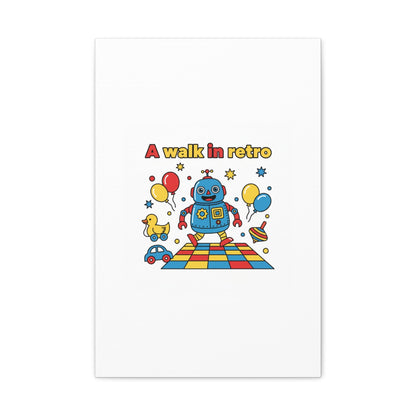 Retro Toy Robot Canvas | Throwback Kid, Primary Color Nostalgia