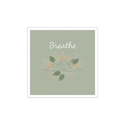 Breathe Mountain Sticker | Nature Vibes Decal, Minimal Forest Moon Phase Style