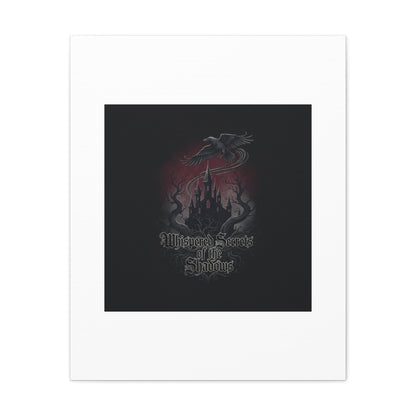 Whispered Secrets of the Shadows Castle Wall Art, Matte Canvas | Gothic Medieval Decor