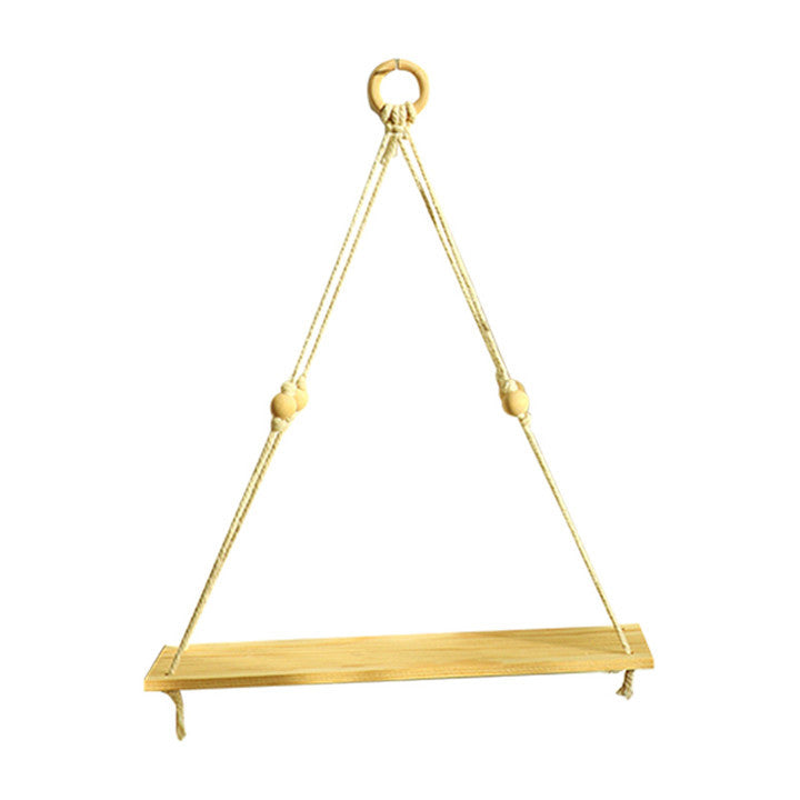 Cotton Thread Woven Wooden Board Wall Shelf