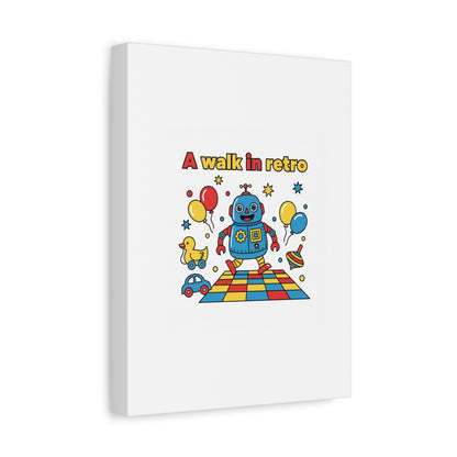 Retro Toy Robot Canvas | Throwback Kid, Primary Color Nostalgia