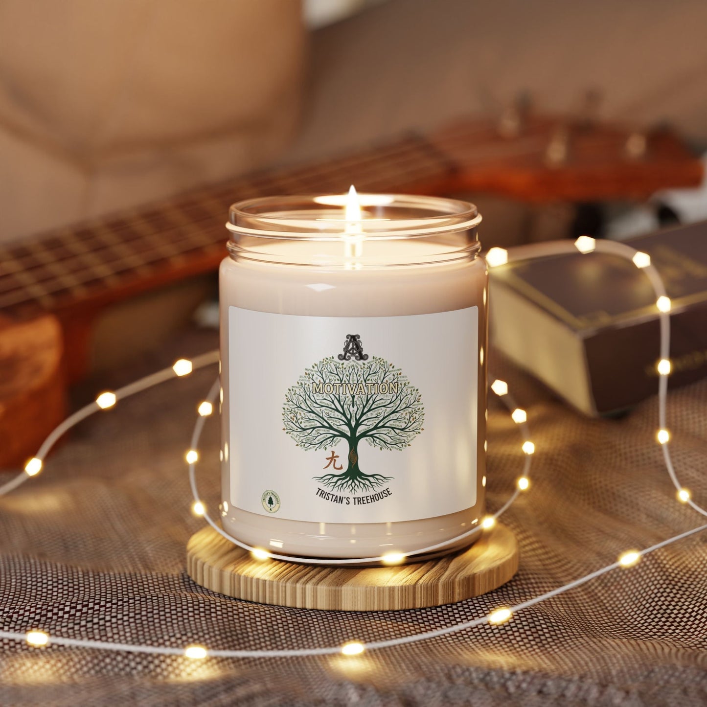 Handwritten Doodle Tree Candle, Soy Jar Candle | Sketch Aesthetic