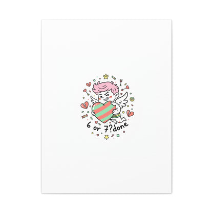 Weird Cupid heart illustration Canvas | Weird Valentine, quirky chaotic love
