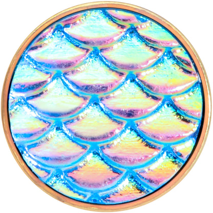Rose Gold PVD Aqua Mermaid Scale Barbell Tongue Ring