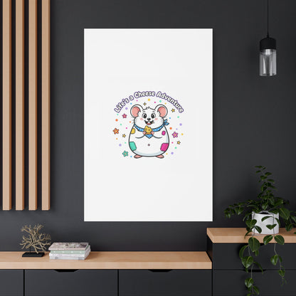 Life's a Cheese Adventure Canvas | Rodent-Core rat art print