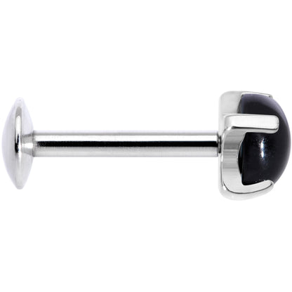 16G 5/16 Black Agate Internally Threaded Labret Monroe Tragus