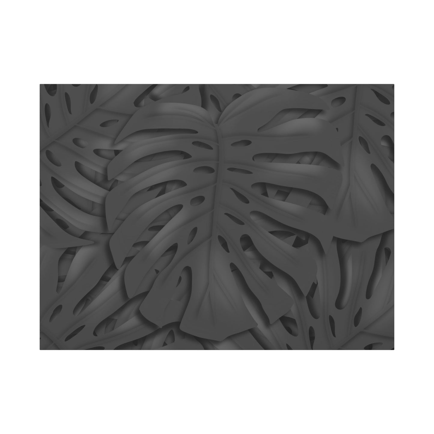 Charcoal Monstera Canvas Print – Botanical Wall Art