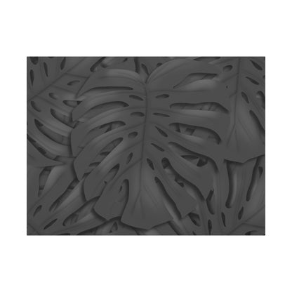 Charcoal Monstera Canvas Print – Botanical Wall Art