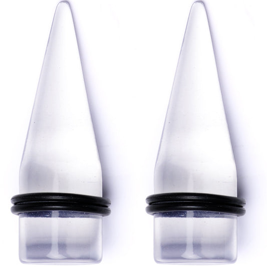 Freaky Fun Lightweight Clear Acrylic Straight Taper Set 2mm to 1 Inch