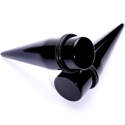 Lightweight Black Acrylic Straight Taper Set 10mm to 25mm