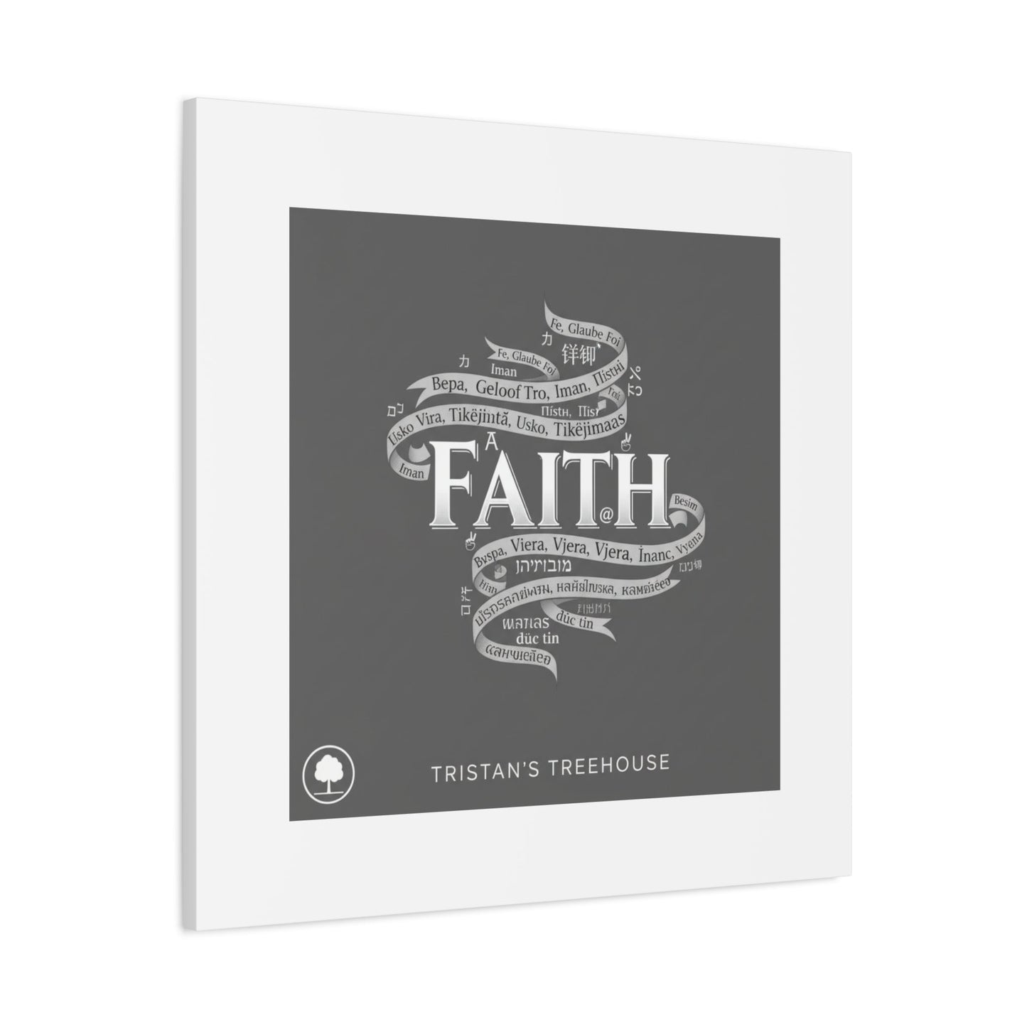 handwritten faith ribbon Canvas | sketch aesthetic, doodle design
