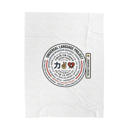 Velveteen Plush Blanket — "Universal [Love/Joy/Peace/Courage/Kindness]" Multi-Script Comfort Throw