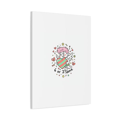 Weird Cupid heart illustration Canvas | Weird Valentine, quirky chaotic love