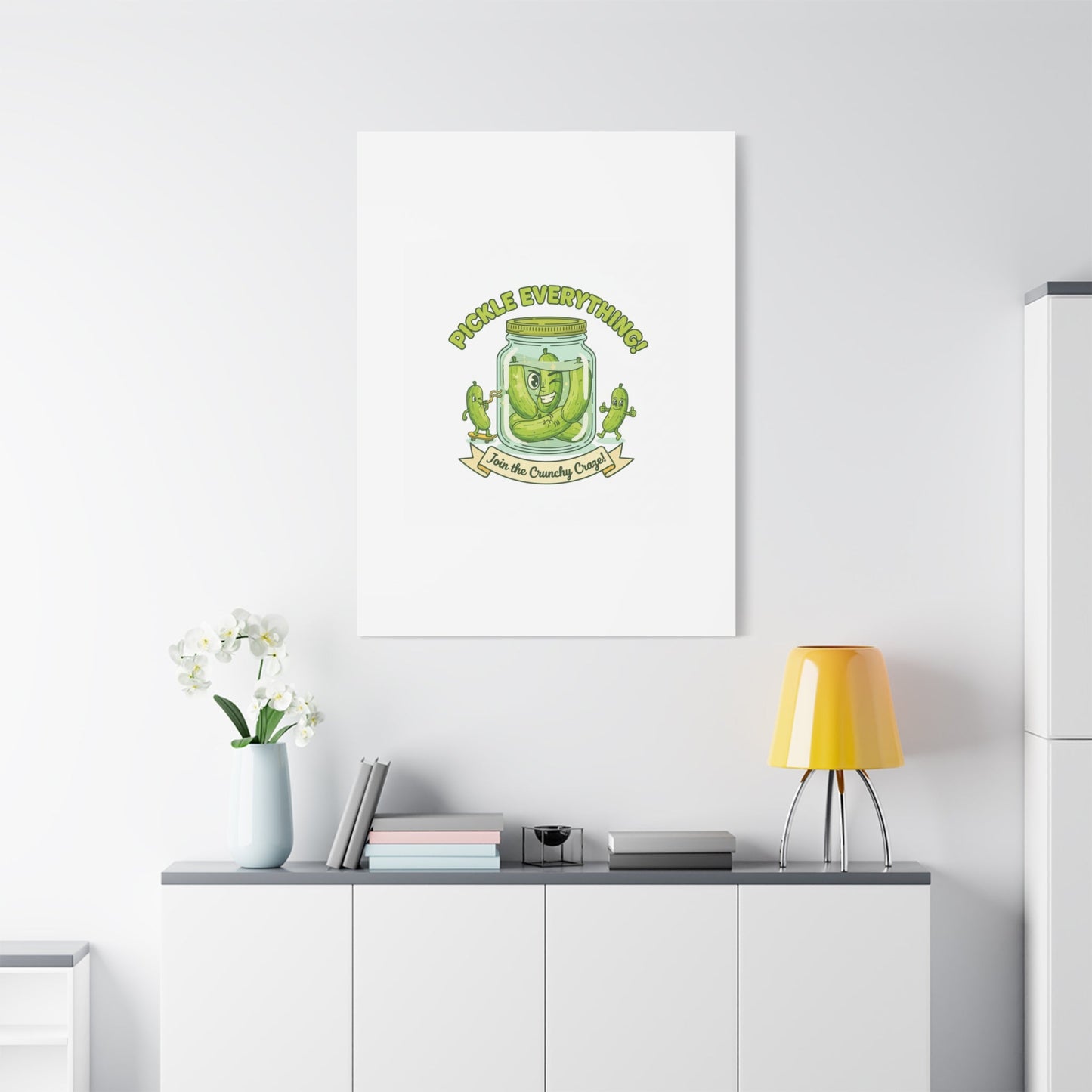 Pickle Everything! Matte Canvas | Brine Design, Pickle Lover Art