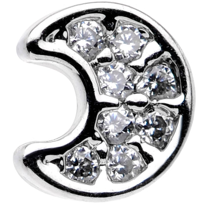 18G 5/16 Clear Gem Crescent Moon Tragus Cartilage Earring