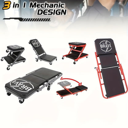 Pro-Series 3-in-1 Foldable Mechanic Creeper & Repair Platform | 550lbs Capacity