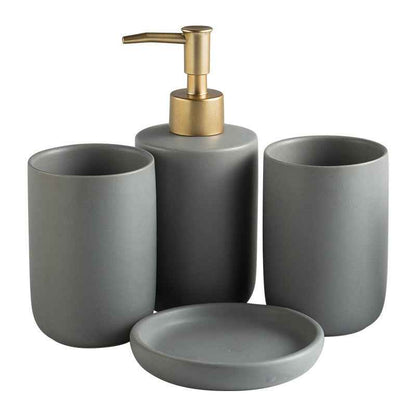 Solid Color Ceramic Bathroom Four-piece Set