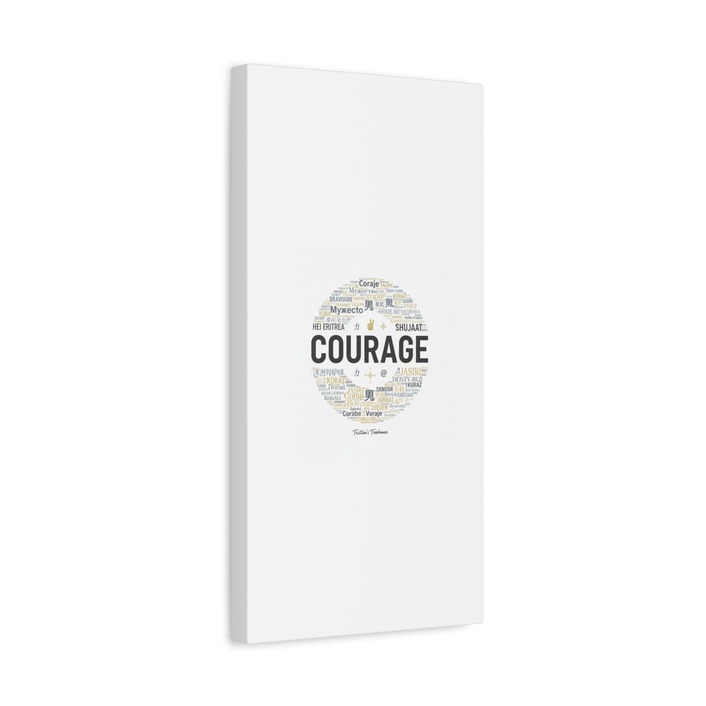 Courage Word Cloud Canvas | Fresh-Start Minimalism art print