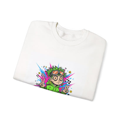 Crash Out With a Smile Sweatshirt | neon graffiti, meltdown streetwear