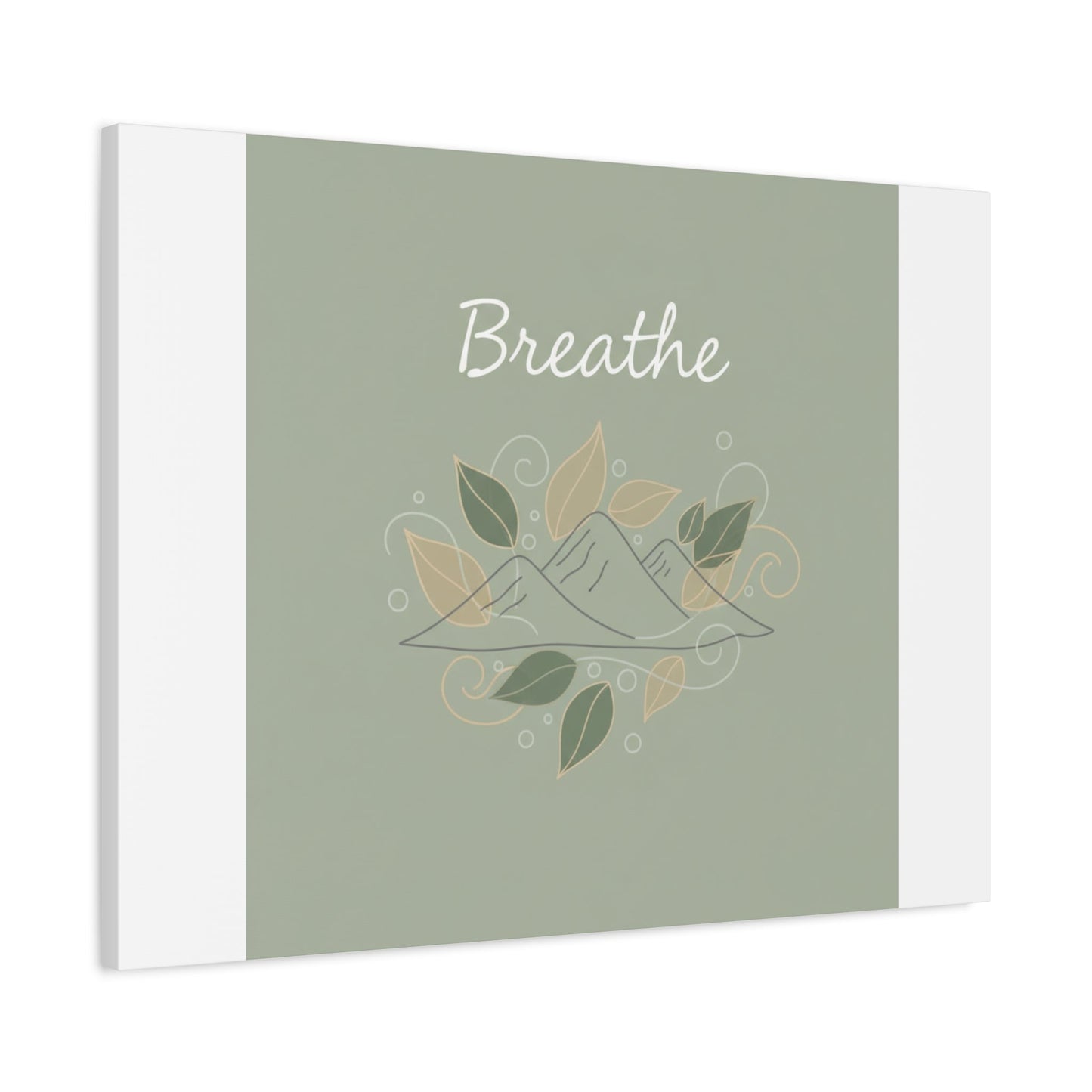 Breathe Mountain Line Canvas | Nature Symbols, Minimal Forest Wall Art