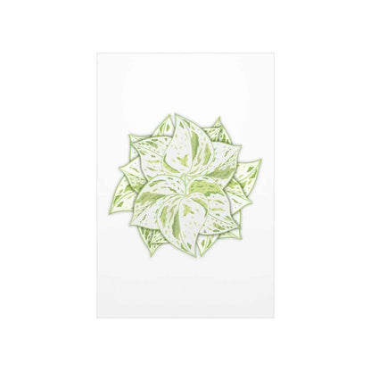 Snow Queen Pothos Botanical Print – Unframed Wall Art