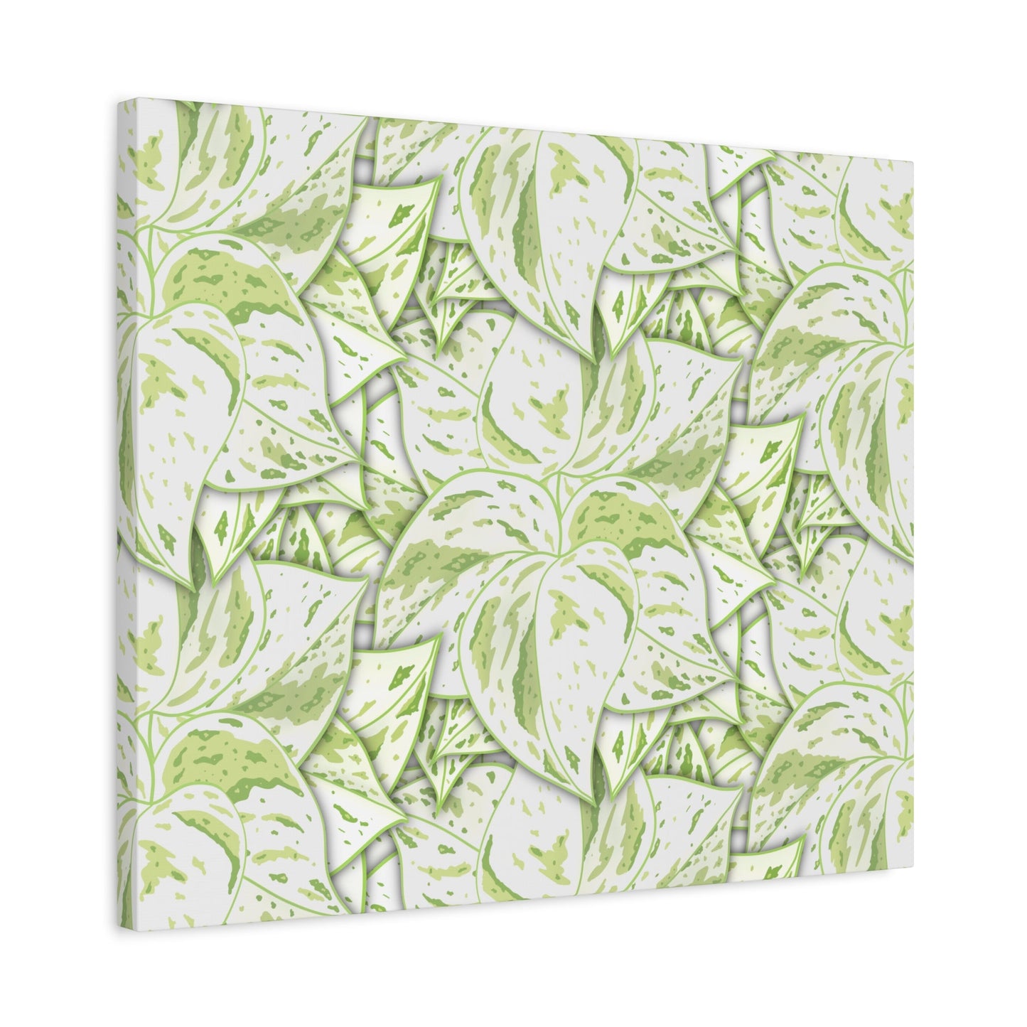 Snow Queen Pothos Pattern Canvas Print – Botanical Wall Art