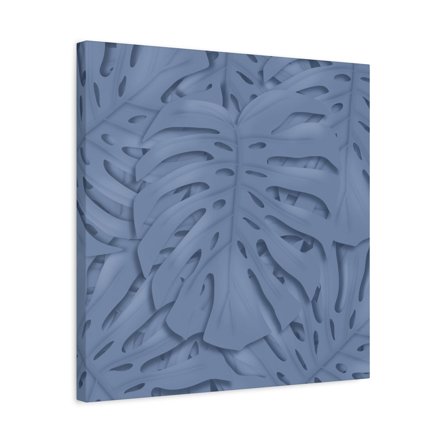 Blue Monstera Canvas Print – Botanical Wall Art