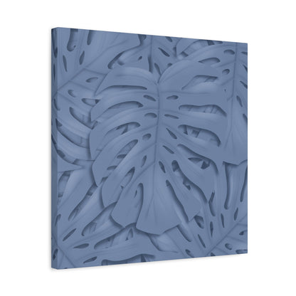Blue Monstera Canvas Print – Botanical Wall Art