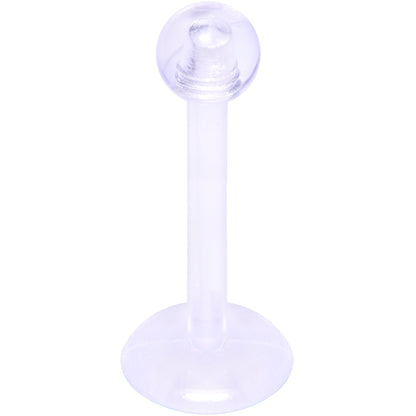 16G 3/8 Clear Flexible Bioplast Labret Monroe Tragus Retainer