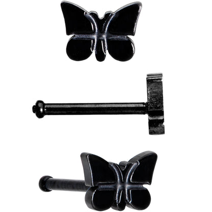 20G 1/4 Multicolor Butterfly Nose Bone Set of 4