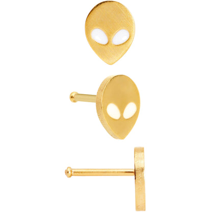 20G 1/4 Multicolor Aliens Nose Bone Set of 4