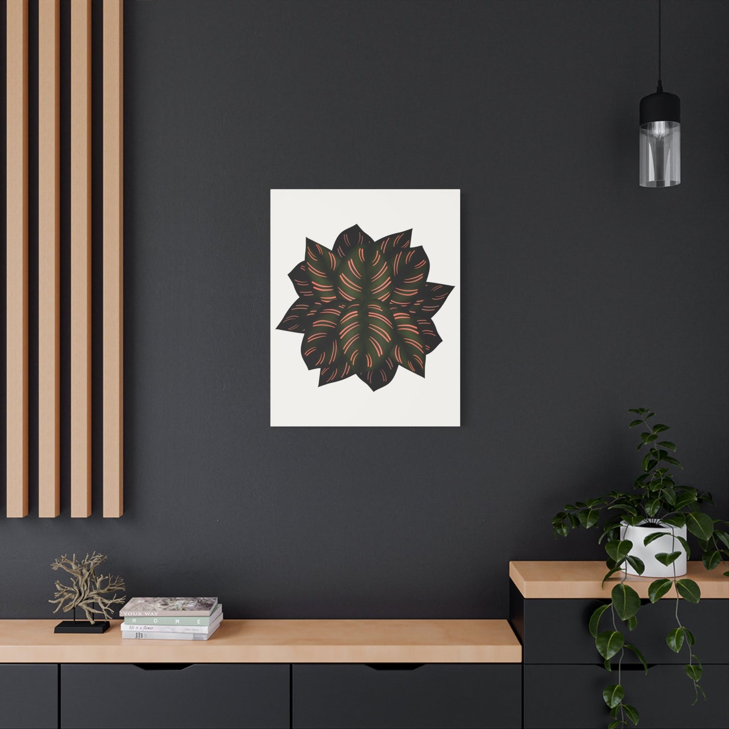 Calathea Pinstripe Canvas Print – Botanical Wall Art