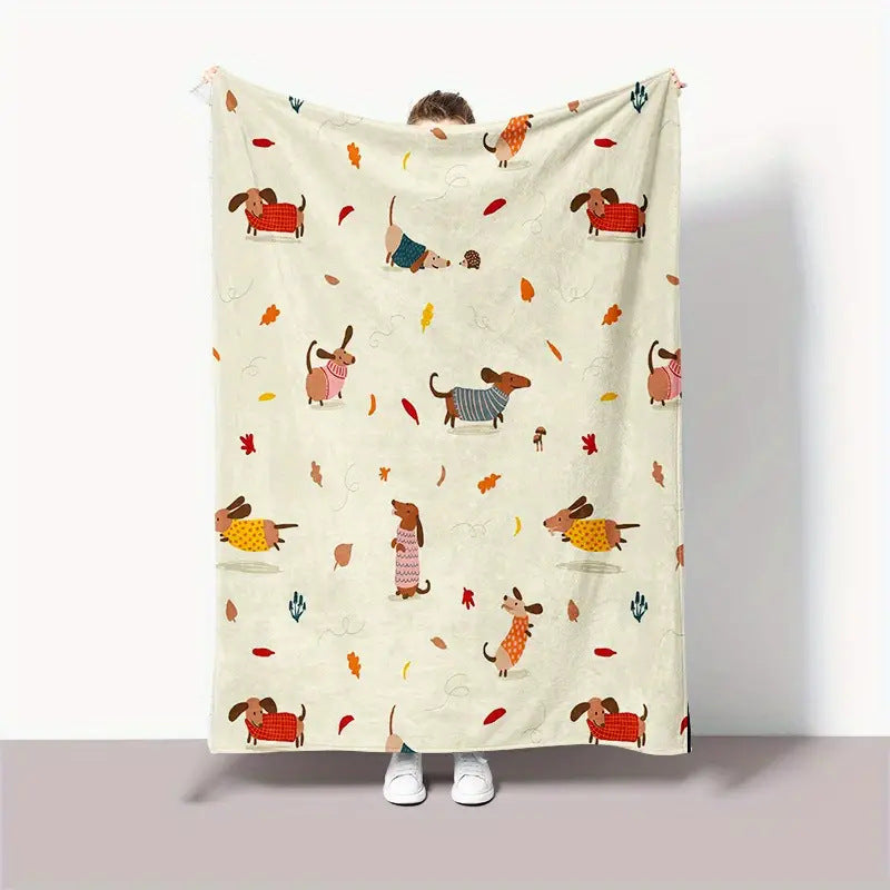 Dachshund Blanket Flannel Square Cover Blanket