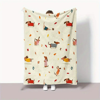 Dachshund Blanket Flannel Square Cover Blanket