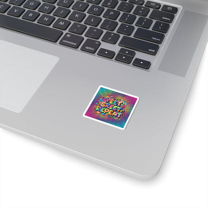 Yeet Skeet Repeat Kiss-Cut Stickers | Slogan & Glitch Graphic