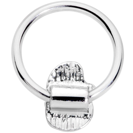 16G 3/8 Clear Gem Happy Santa BCR Captive Ring
