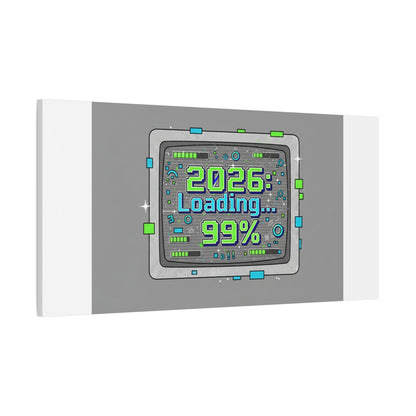 2026 Loading 99% Canvas | NYE countdown, retro system interface