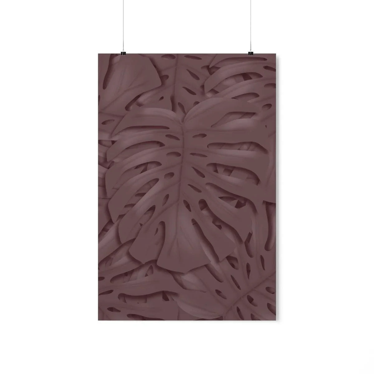 Merlot Monstera Botanical Print – Unframed Wall Art
